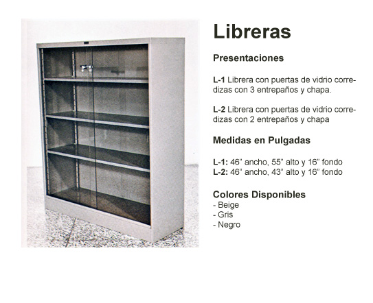 Muebles Aurora, Libreras de Metal